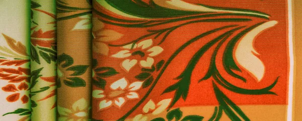 Textura Fondo Patrón Seda Delicada Con Estampado Floral Tejido Seda — Foto de Stock