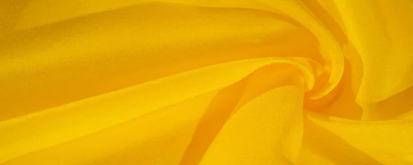 Padrão Fundo Textura Seda Tecido Amarelo Crepe Cetim Parte Trás — Fotografia de Stock