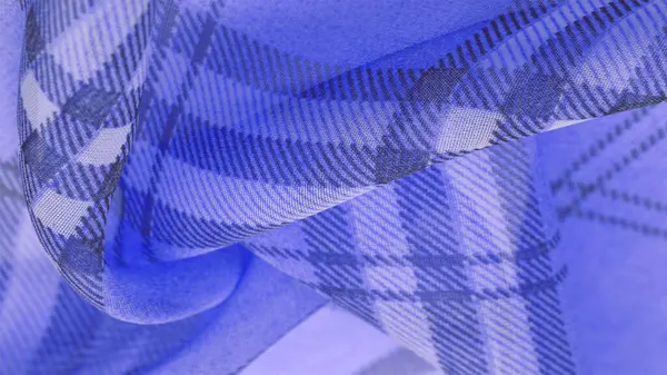 Silk, lilac fabric (baby blue), checkered wallpaper in a cage tartan. Scottish tartan dress. Textile pattern from classic fabrics. Fabric textile pattern illustration. — Stock Image Silk Lilac Fabric Baby Blue Checkered Wallpaper Cage Tartan Scottish Stock Image