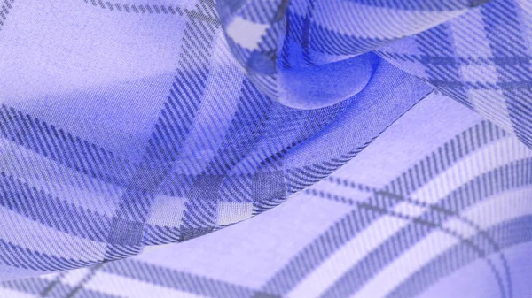 Silk, lilac fabric (baby blue), checkered wallpaper in a cage tartan. Scottish tartan dress. Textile pattern from classic fabrics. Fabric textile pattern illustration. — Stock Image Silk Lilac Fabric Baby Blue Checkered Wallpaper Cage Tartan Scottish Stock Picture