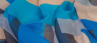 Doku, arka plan, ipek kumaş deseni, dikdörtgen eşkenar dörtgen, bohem baskı, tasarım ve proje aksan için dekoratif kumaş, çok renkli Grunge mavi masmavi bej gri