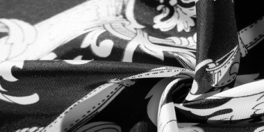 desen, arkaplan, monogram desenli siyah ipek kumaş filigran kumaşın zarif deseni uzun bir süre seni memnun edecek.