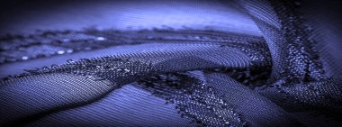 Doku arkaplan resmi, kumaş şeffaf koyu mavi, parlak doğuştan gelen çizgilerle, ışığın içinden geçmesine izin veren madde, böylece nesneler açıkça görülebilir..