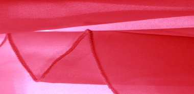 doku arkaplan deseni. İnce bir mat parıltısı olan kırmızı ipek kumaş. Dizaynınız, aksanınız, duvar kağıtlarınız, posterleriniz ve kartpostallarınız için mükemmel..