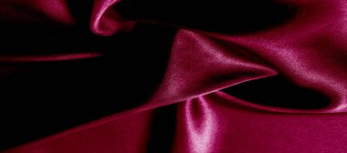 desen, kırmızı ipek kumaş panoramik fotoğraf. İpek Dük 'ün ruh hali saten. Güzel ve asil. Daha koyu bir parlaklığı var, bir tarafta olağan saten, ortalama bir ağırlığı ve daha katı bir eli var..