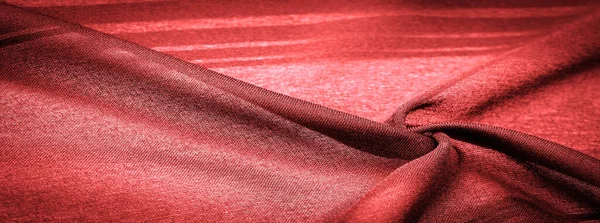 Achtergrond Textuur Decoratieve Ornament Zijde Rode Stof Met Strepen Van — Stockfoto