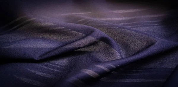 Textura Fondo Adorno Decorativo Tela Azul Seda Con Franjas Ajuste — Foto de Stock