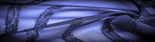 Textura Imagen Fondo Tejido Transparente Azul Profundo Con Rayas Brillantes — Foto de Stock