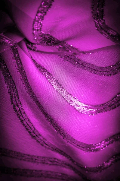 Орнамент Декора Прозрачная Ткань Фиолетово Красного Цвета Ярко Врожденными Полосами — стоковое фото