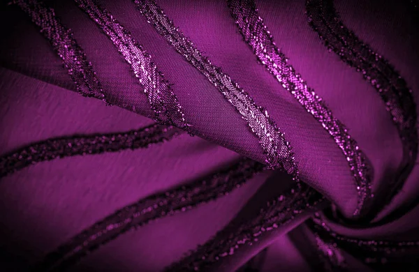 Орнамент Декора Прозрачная Ткань Фиолетово Красного Цвета Ярко Врожденными Полосами — стоковое фото
