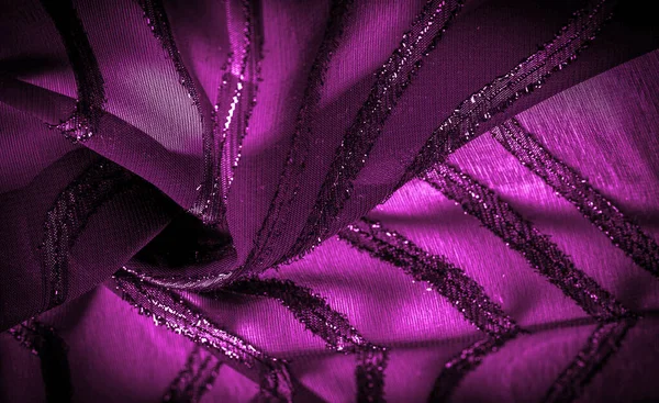 Ornamento Decoração Tecido Transparente Roxo Vermelho Com Listras Brilhantemente Inatas — Fotografia de Stock