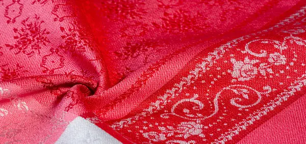 Текстура Фона Красная Ткань Ткань Представляет Собой Плотную Атласную Смесь — стоковое фото