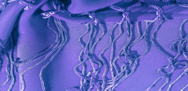 직물의 이것은 스러운 자주색 스카프입니다 아름다운 나일론 사틴은 손으로 레이온으로 — 스톡 사진