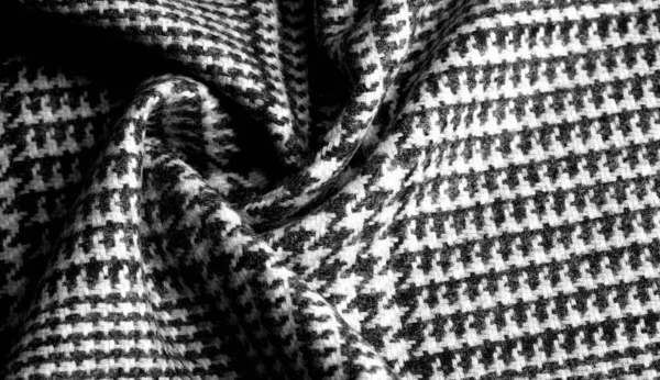 Background Texture Pattern Fabric Thick Warm Checkered Pattern Gray Black — Stock Photo, Image