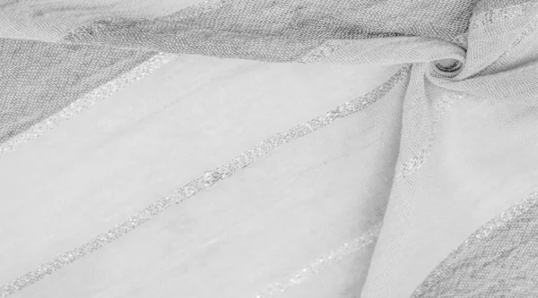 Fond Motif Texturé Ornement Tissu Soie Grandes Rayures Gris Blanc — Photo