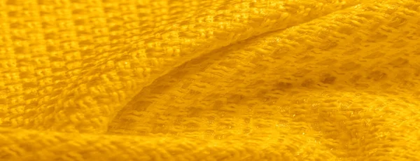 Tekstur Latar Belakang Pola Kain Kuning Dengan Butir Logam Kain — Stok Foto