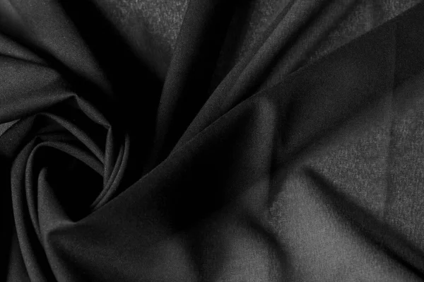 Текстурированный Фон Плоскости Черный Легкая Ткань Льняной Ткани Имеет Роскошную — стоковое фото