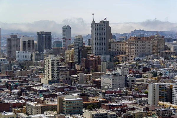Panorama över staden San Francisco flygvy i klart soligt väder. Koncept, turism, resor. — Stockfoto