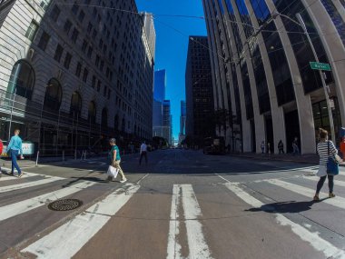 San Francisco, Abd - 24 Eylül 2019, finansal iş bölgesi, San Francisco, Kaliforniya'nın merkezinde modern gökdelenler, balıkgözü görünümü. Konsept, Amerikan rüyası.