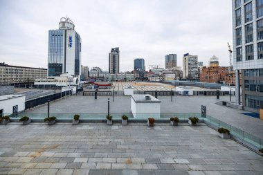 Kiev, Ukrayna - 13 Ocak 2020 Olimpiyat metro istasyonu yakınlarındaki Olimpiyat stadyumunun manzarası.