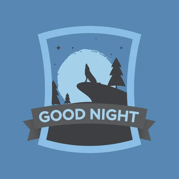 Tarjeta de felicitación Buenas noches en vector — Vector de stock