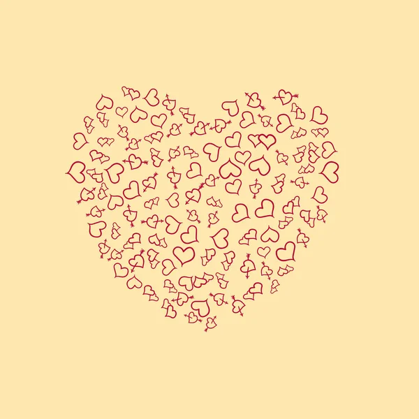 Carte de Saint-Valentin des cœurs — Image vectorielle