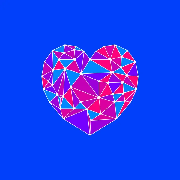 Ilustración de corazones de polígonos — Vector de stock