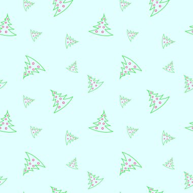 Noel ağaçları el seamless modeli çizilmiş
