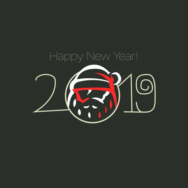 Feliz Año Nuevo. Santa Claus. 2019 — Vector de stock