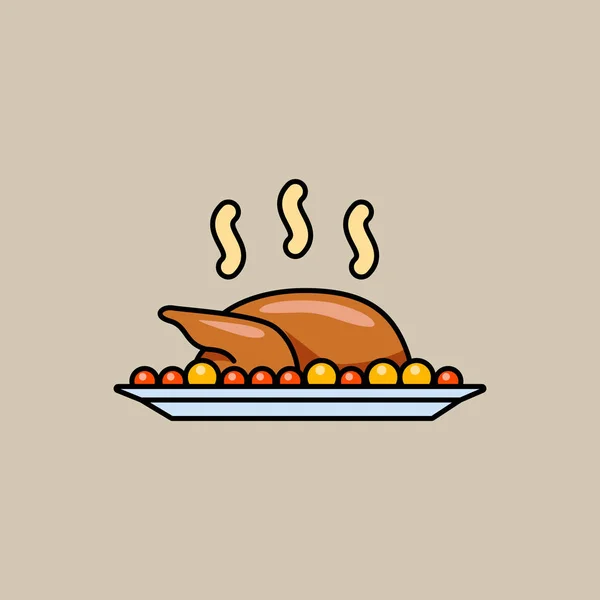 Holiday Baked Turkey — Stock Vector