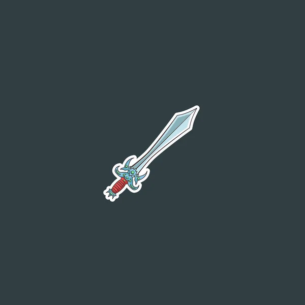 Steel stylish sword — Stock Vector