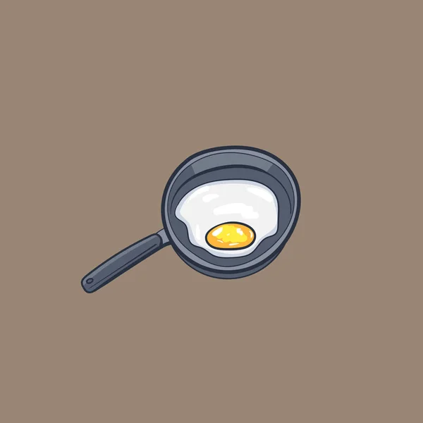 Huevos fritos en una sartén — Vector de stock