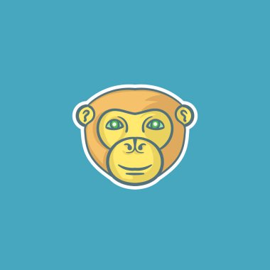 bir maymun basit vektör portresi