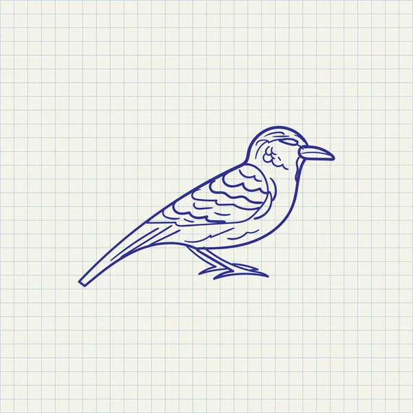 Eenvoudige tekening sparrow — Stockvector