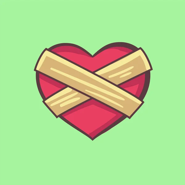 Ilustración de un corazón cerrado — Vector de stock