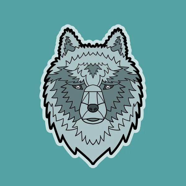 Lobo cabeza ilustración — Vector de stock