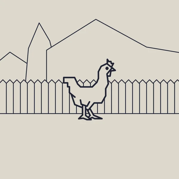 Geometric illustration of a chicken — Stock Vector