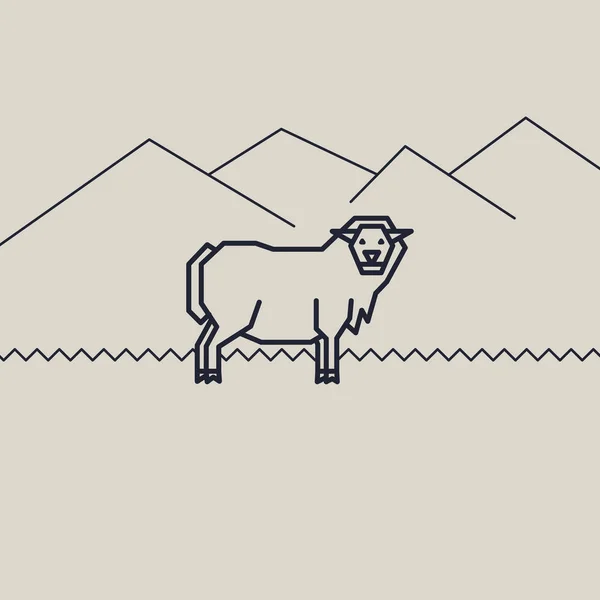 Bir koyun geometrik gösterimi — Stok Vektör