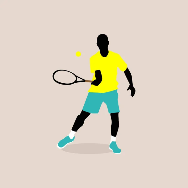 Snygg illustration av en tennisspelare — Stock vektor