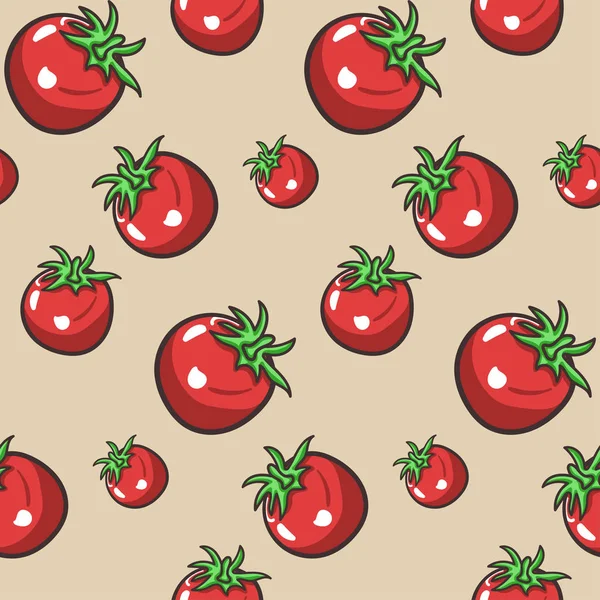 Fondo sin costuras con tomates . — Vector de stock