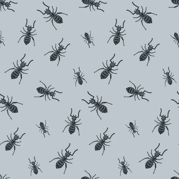Patrón decorativo sin costuras con hormigas — Vector de stock