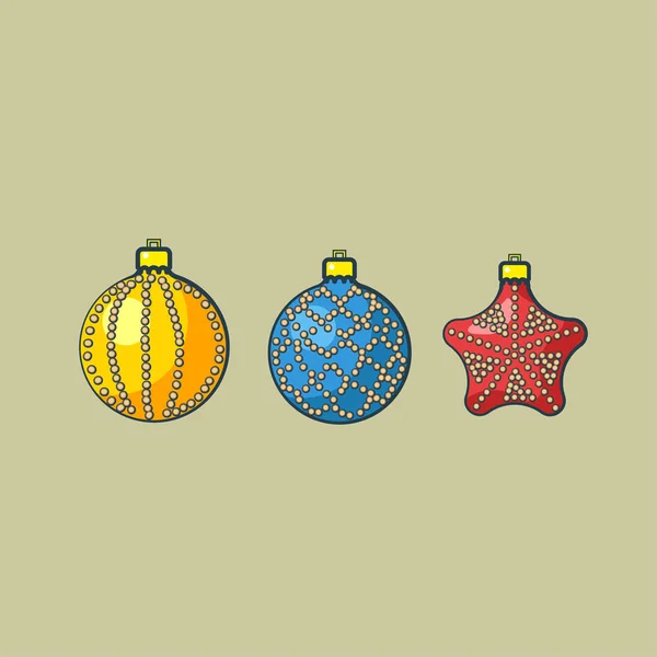 Ilustración bolas multicolor de Navidad - vector — Vector de stock