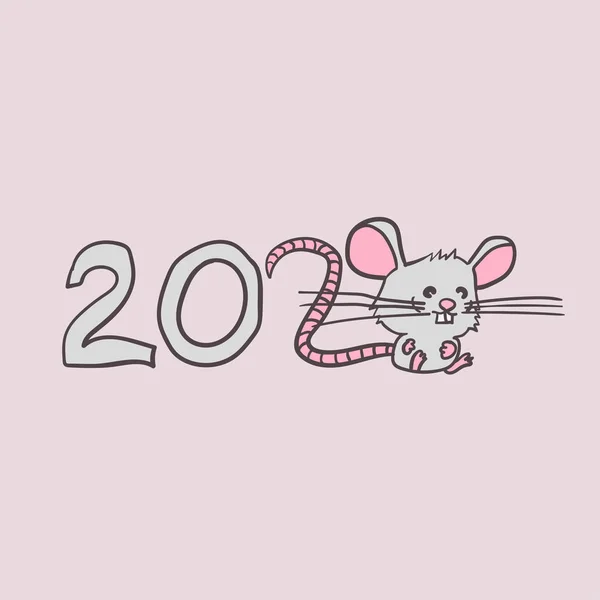 Feliz año nuevo chino 2020 año de la rata — Vector de stock