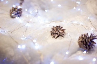 Noel çelenk, ağaç, Noel süsleri, yılbaşı hediyeleri, yılbaşı, Noel Baba, arka plan, bokeh, kar, domuz