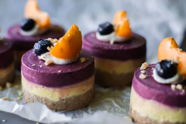 Vegan raw desserts. Love for a healthy vegan food concept