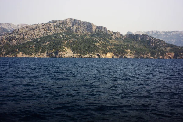 Vista Desde Yate Las Islas Baleares Hermoso Paisaje Mar Mediterráneo —  Fotos de Stock