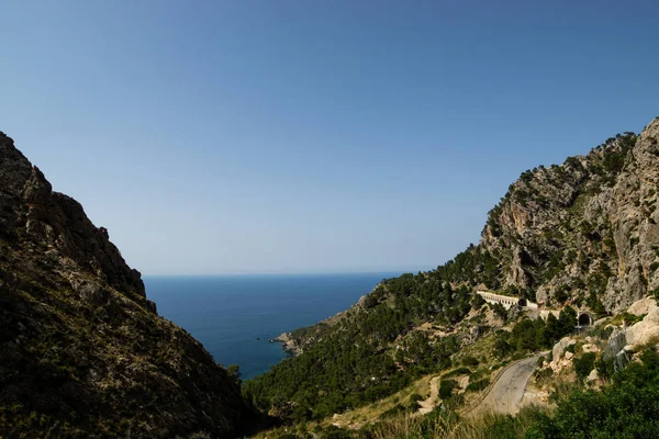 Hermosa Vista Desde Los Picos Rocosa Mallorca Hasta Mar —  Fotos de Stock
