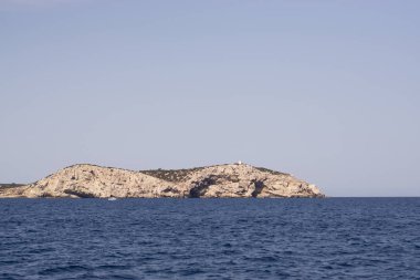 Yattan Balear Adaları 'na bir görüntü. Akdeniz 'in güzel manzarası