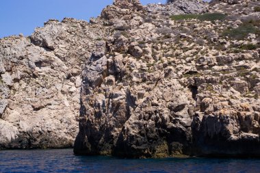 Yattan Balear Adaları 'na bir görüntü. Akdeniz 'in güzel manzarası