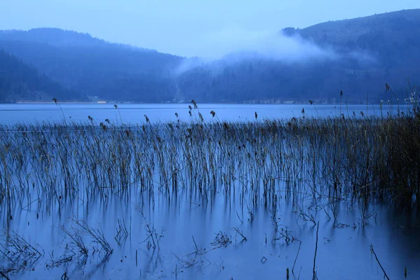 Dřevěný Dům Jezera Uvnitř Lesa Národním Parku Bolu Golcuk Turecko — Stock fotografie